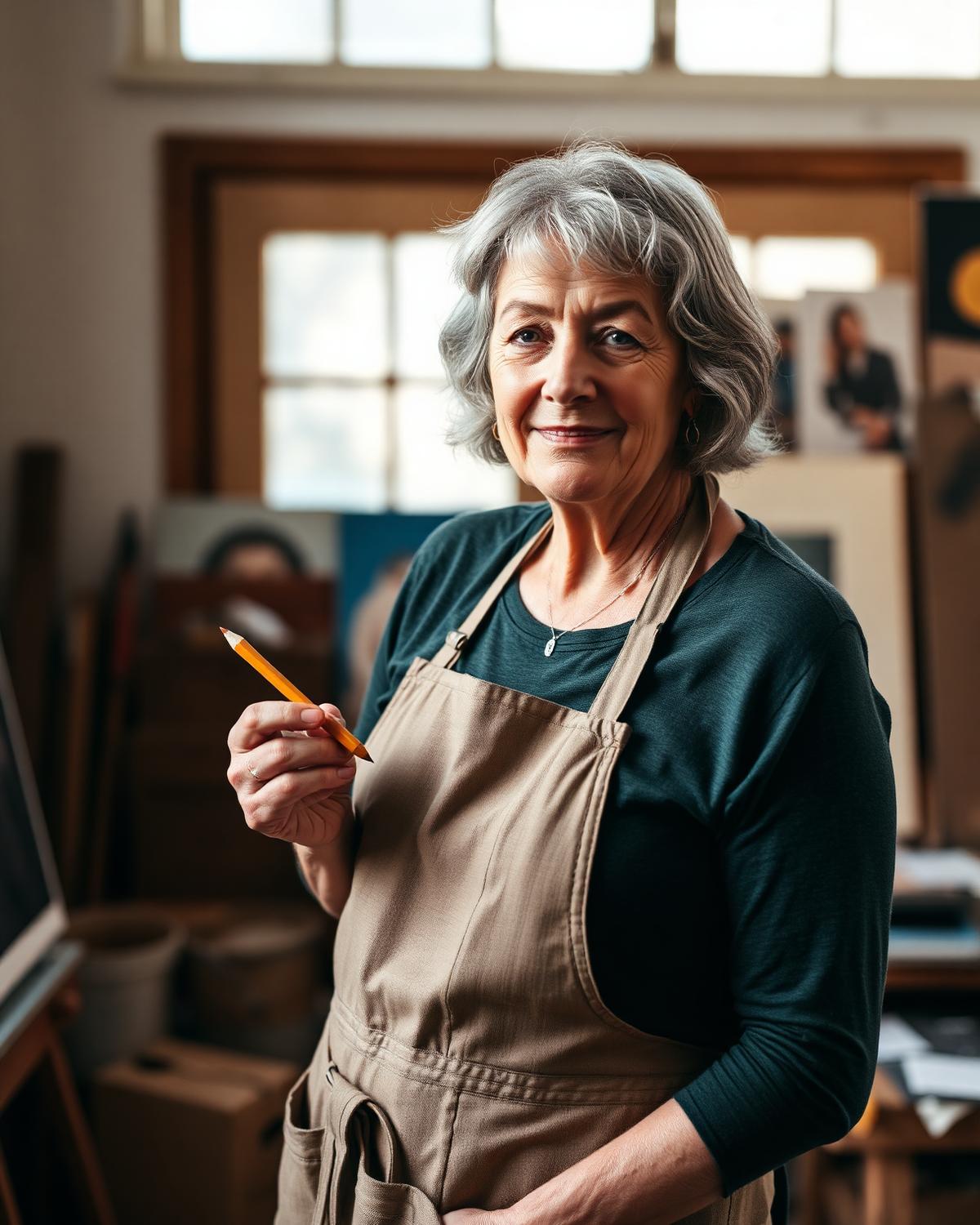 Ruth Johnson in her studio